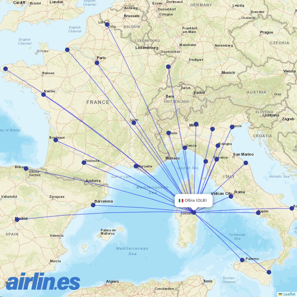 Volotea at OLB route map