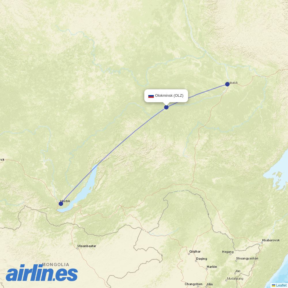 KrasAvia from North West Santo Airport destination map