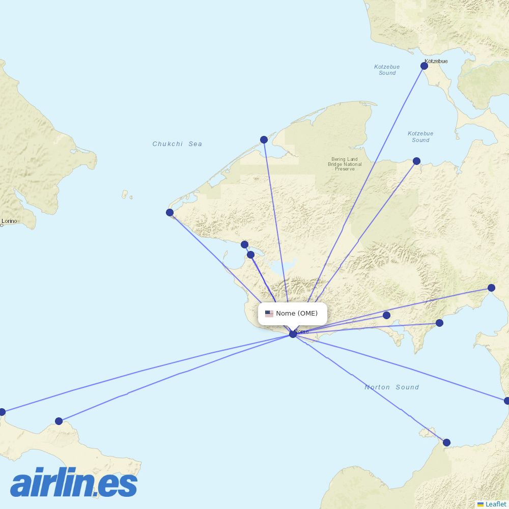Easy Fly Express at OME route map