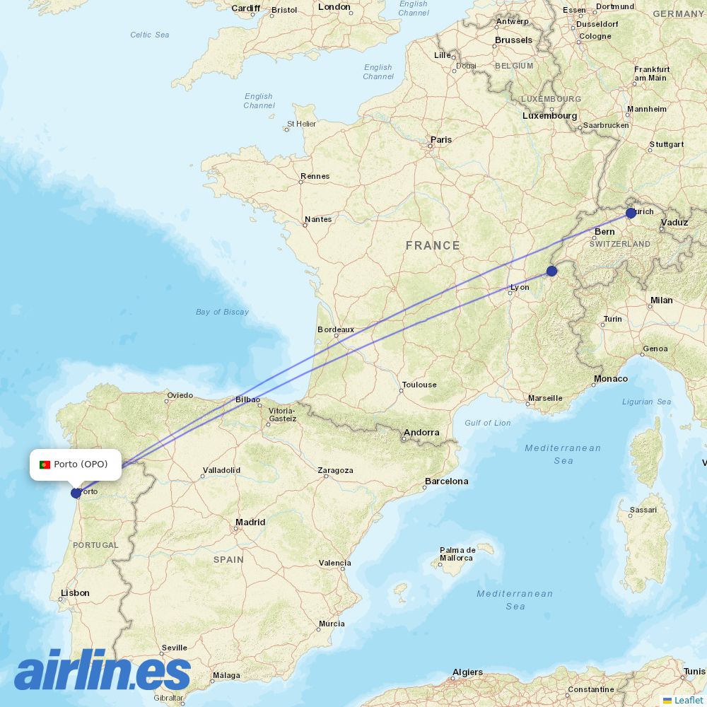 SWISS at OPO route map