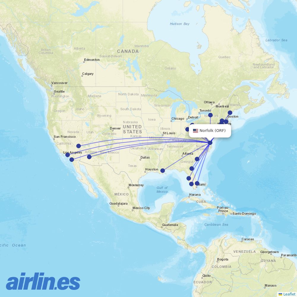Breeze at ORF route map