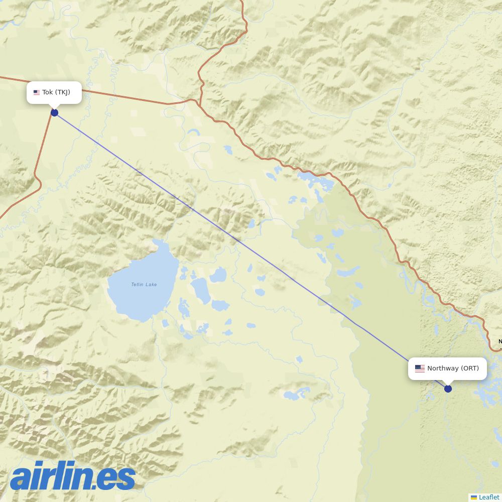 40-Mile Air at ORT route map