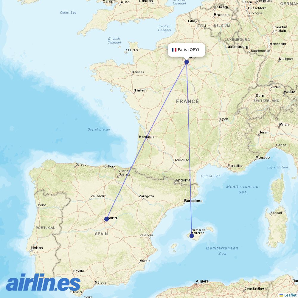 Air Europa at ORY route map