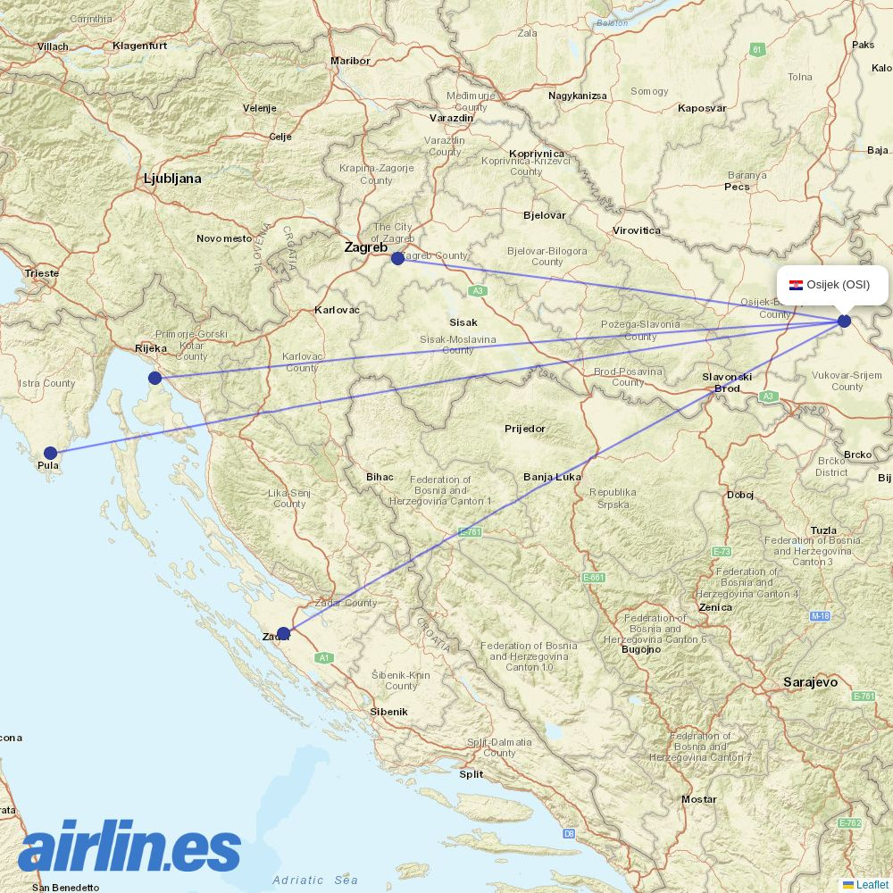 Trade Air at OSI route map