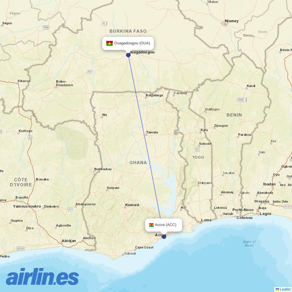 AWA at OUA route map