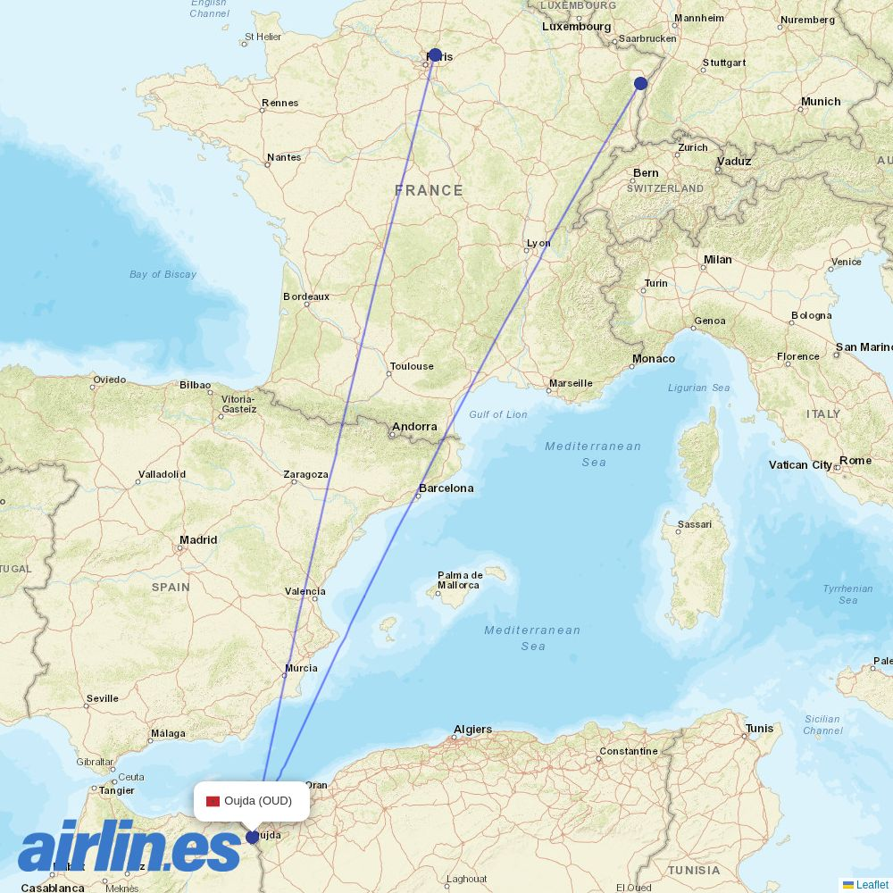 ASL Airlines France at OUD route map