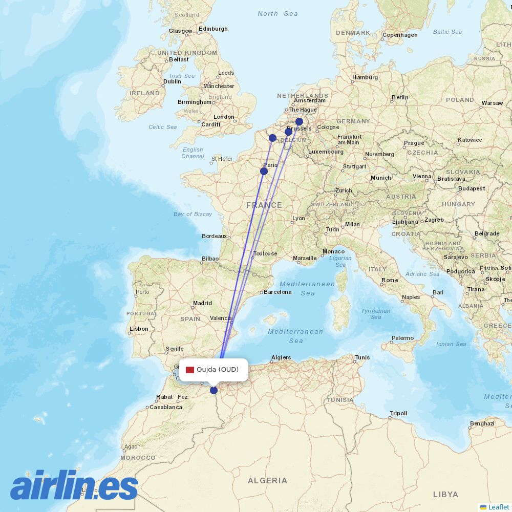 TUI fly at OUD route map