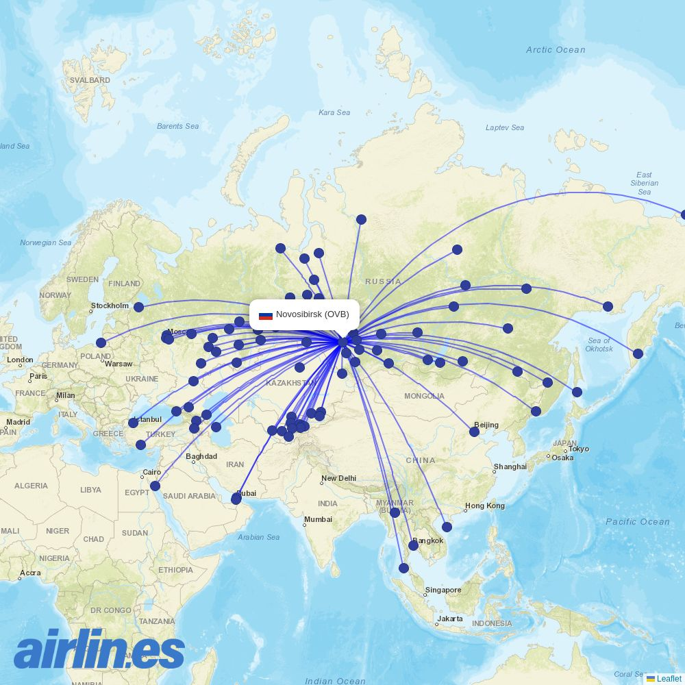 Somon Air at OVB route map