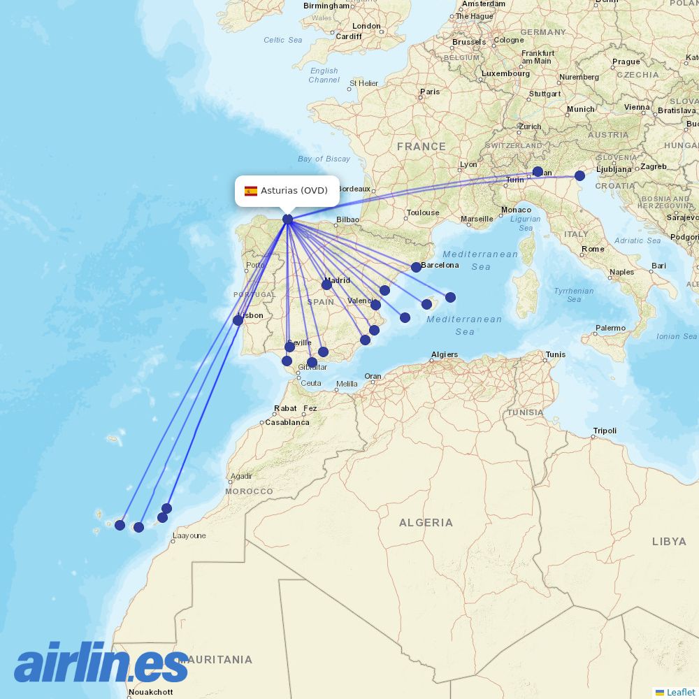 Volotea at OVD route map