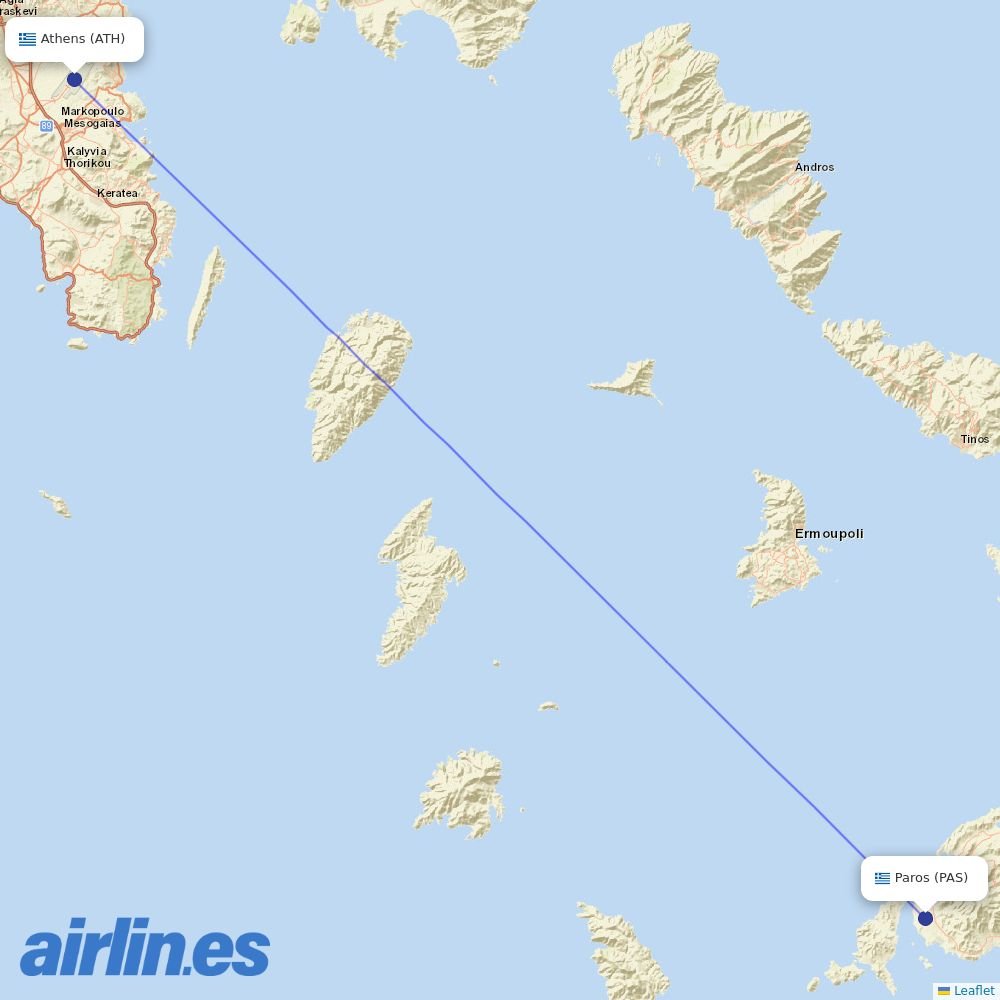 Olympic Air at PAS route map