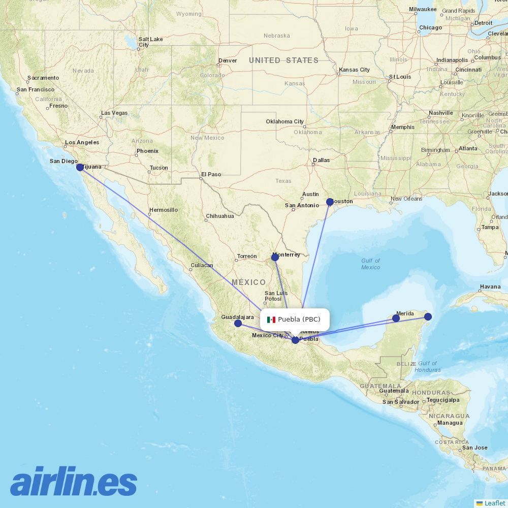 Volaris at PBC route map