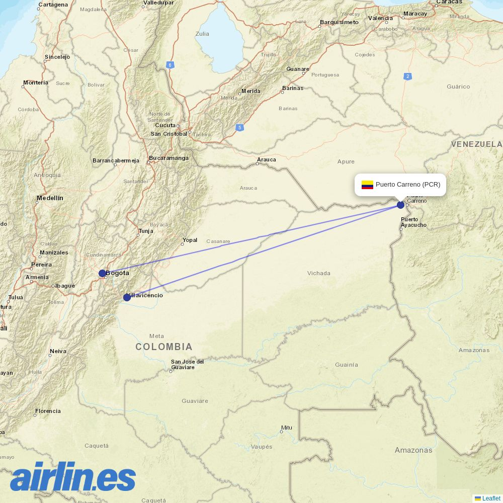 SATENA at PCR route map
