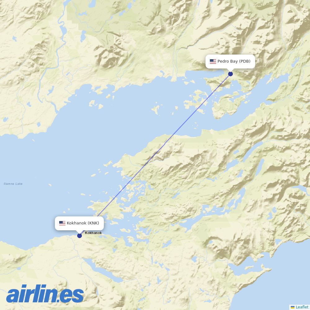 Iliamna Air Taxi at PDB route map