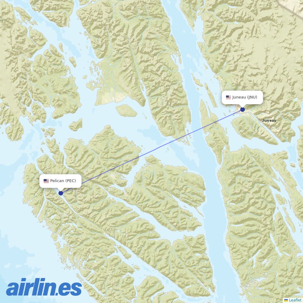 Alaska Seaplanes at PEC route map
