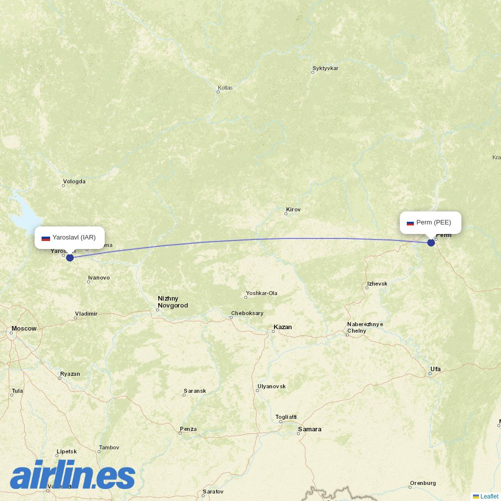 RusLine from Bolshoye Savino destination map