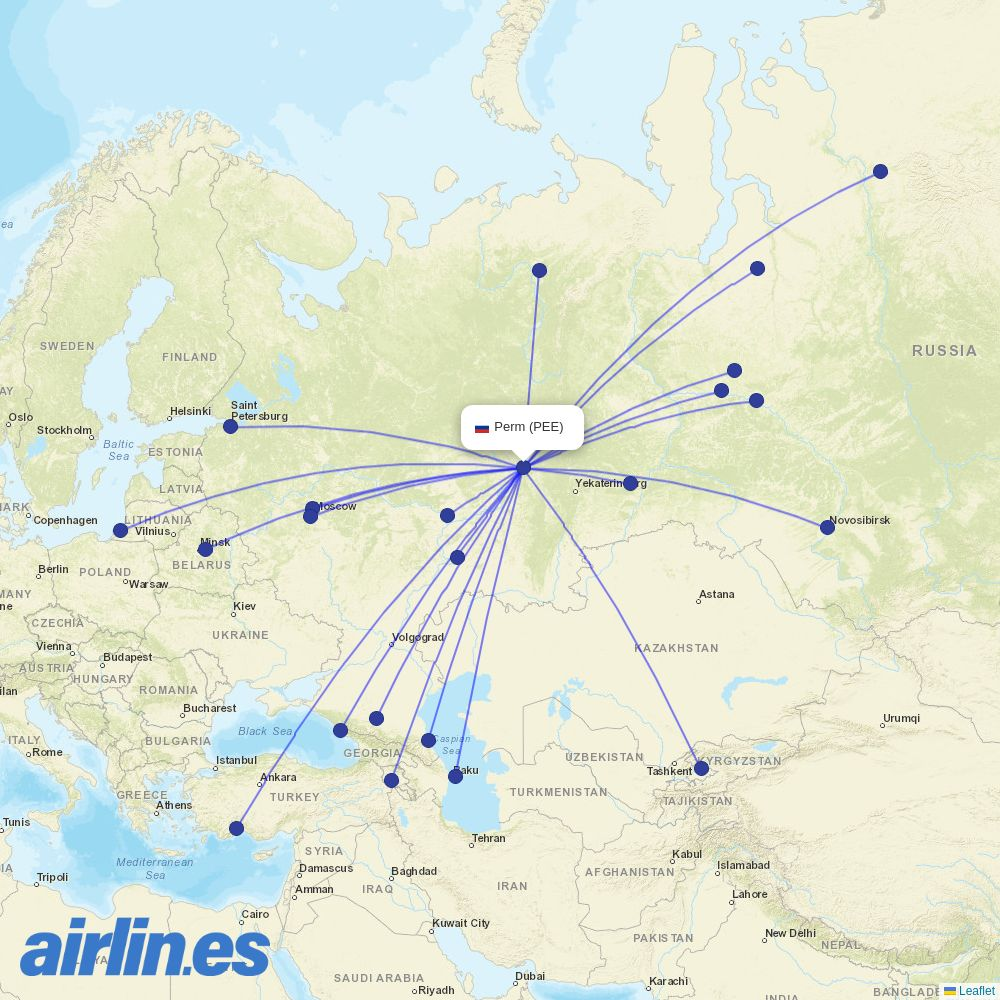 UVT Aero at PEE route map