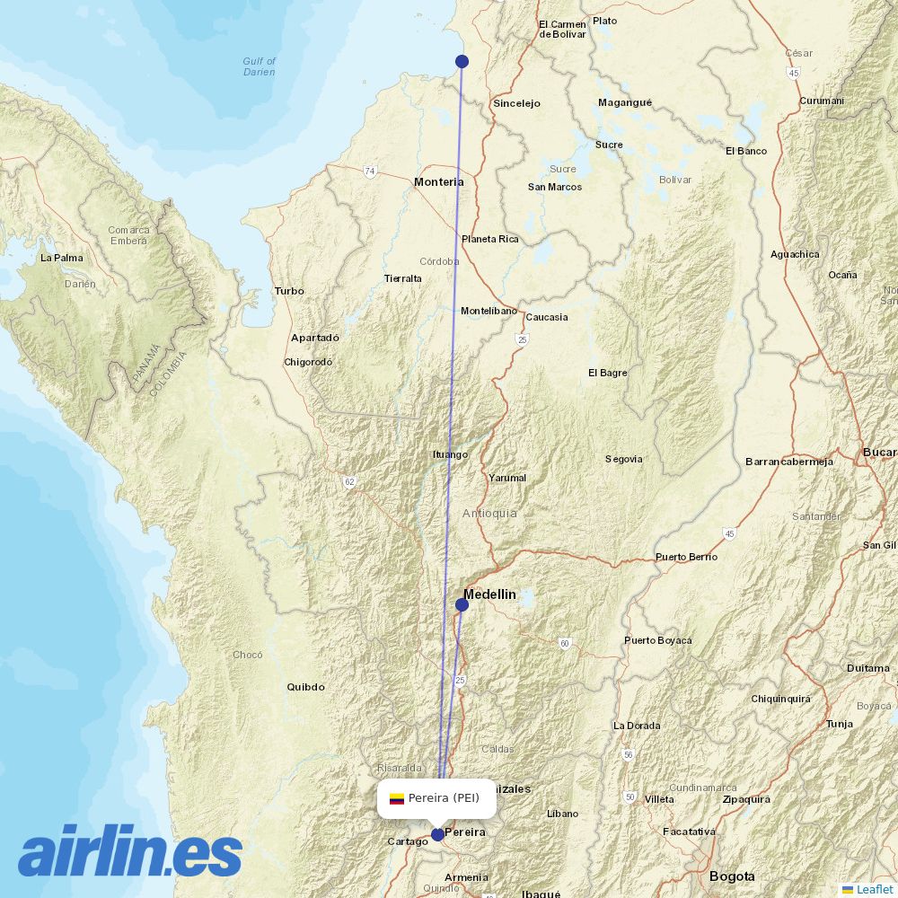 Clic Air at PEI route map