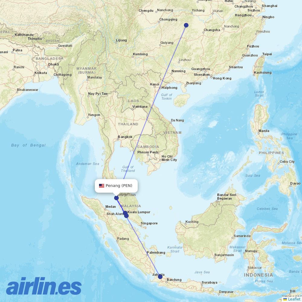 Batik Air at PEN route map