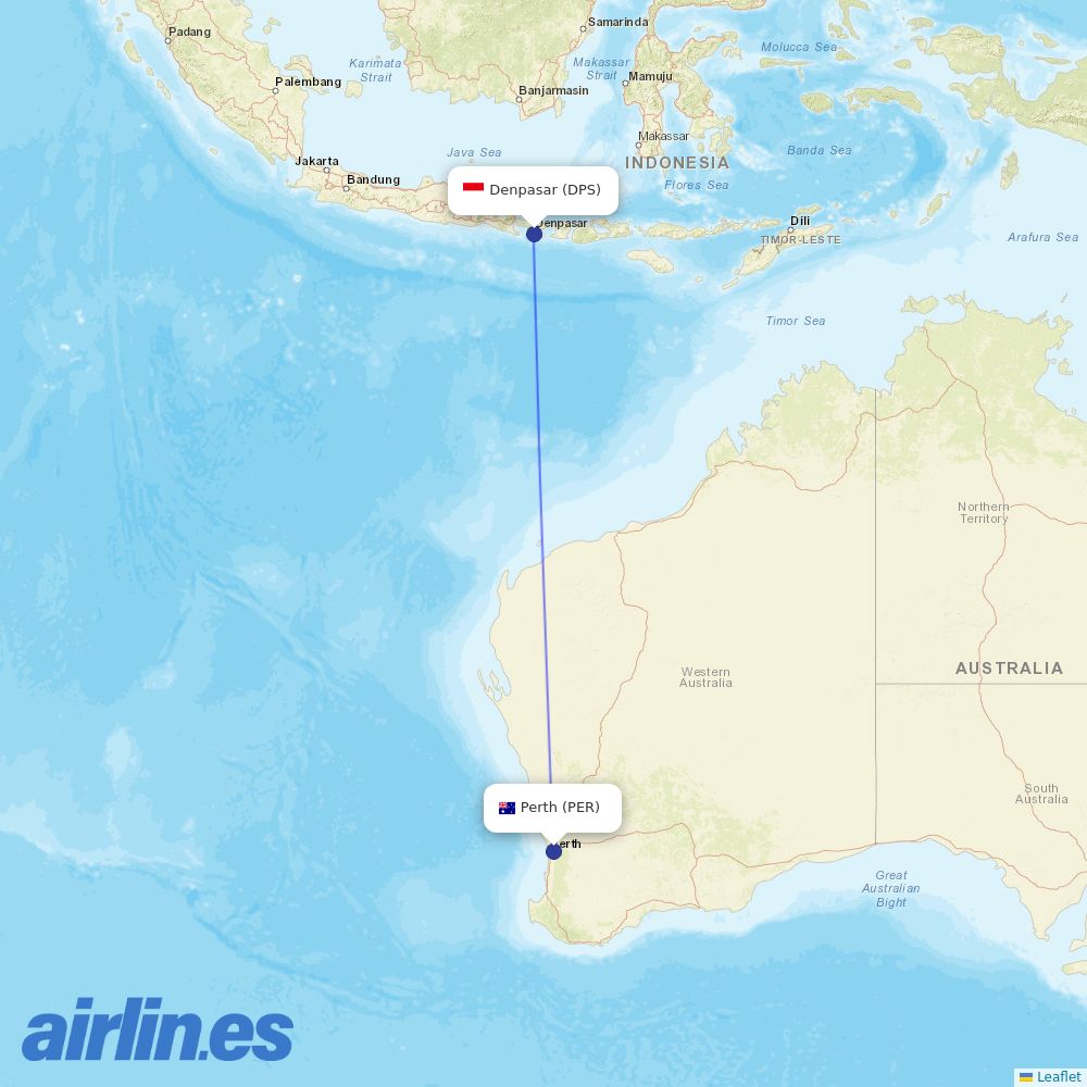 Indonesia AirAsia at PER route map