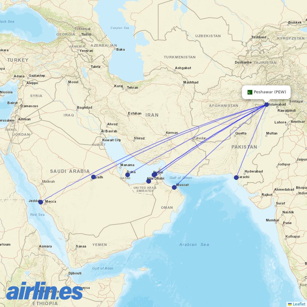 PIA at PEW route map