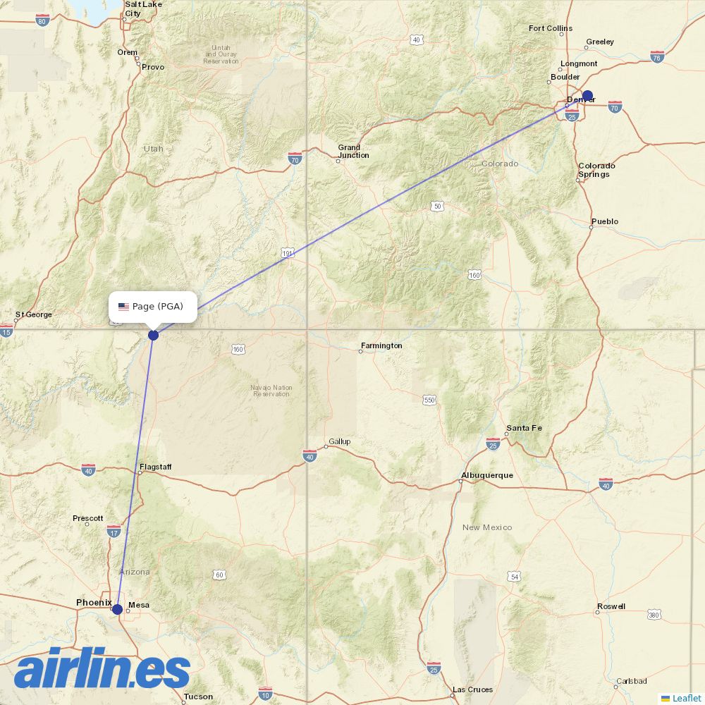 Contour Aviation at PGA route map