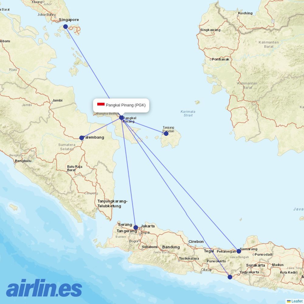 Super Air Jet at PGK route map