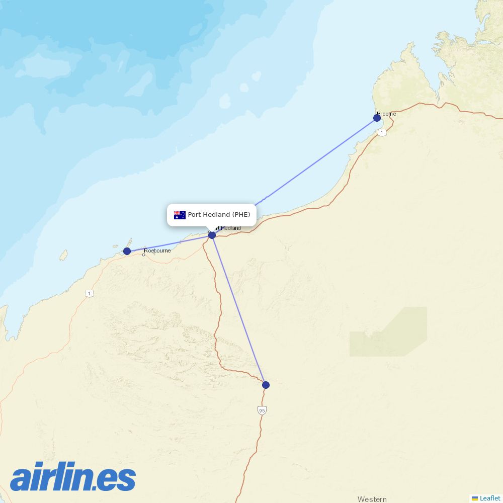 Aviair at PHE route map