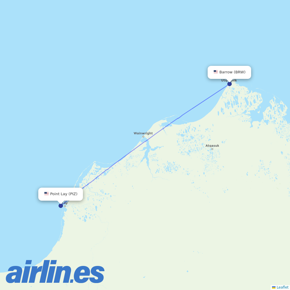 Astral Aviation from Point Lay Lrrs destination map