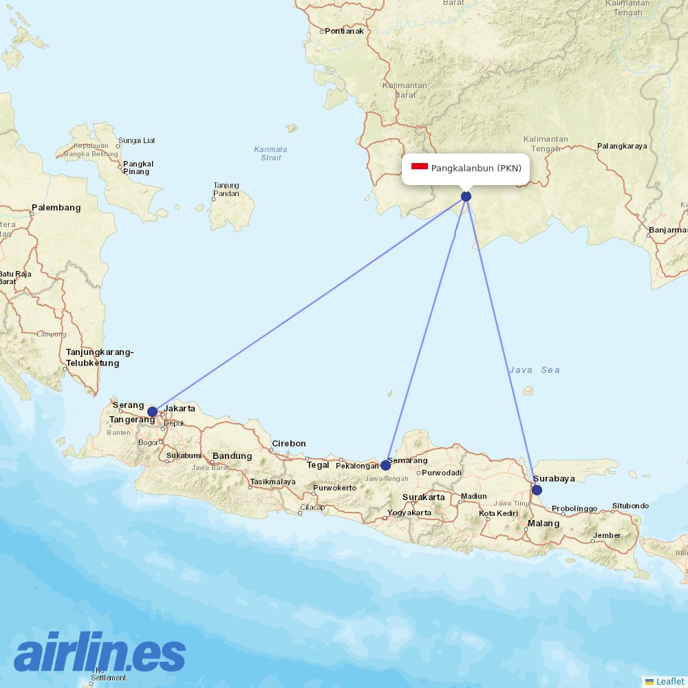 Nam Air at PKN route map