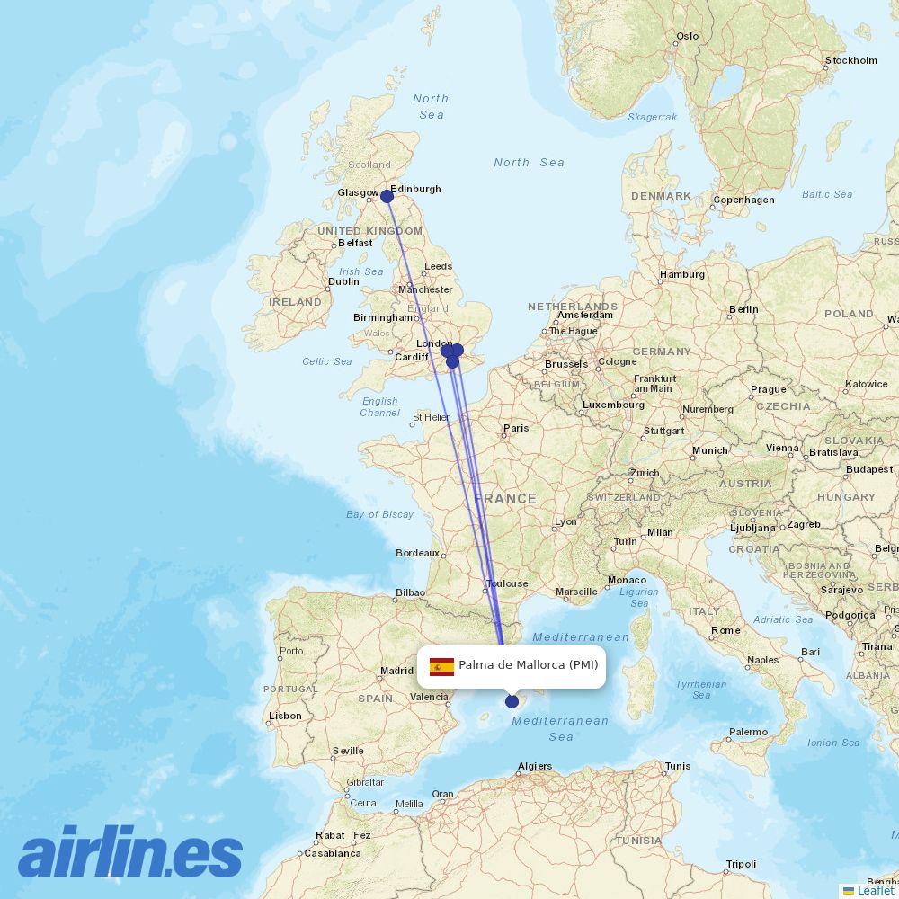 British Airways at PMI route map