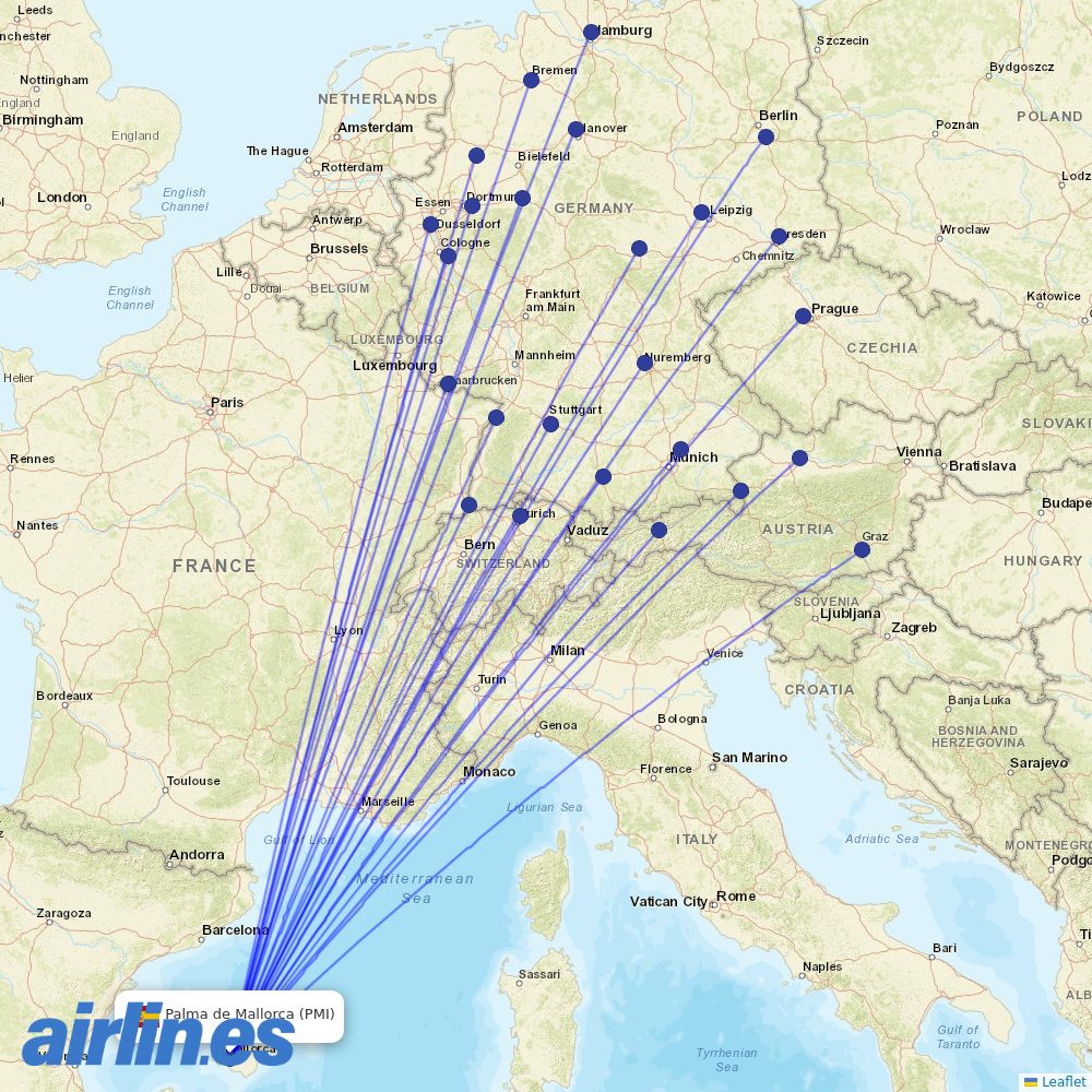 Eurowings at PMI route map