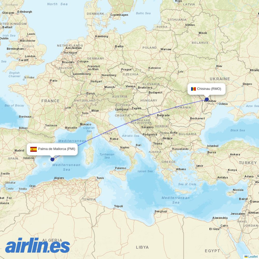 Karinou Airlines at PMI route map