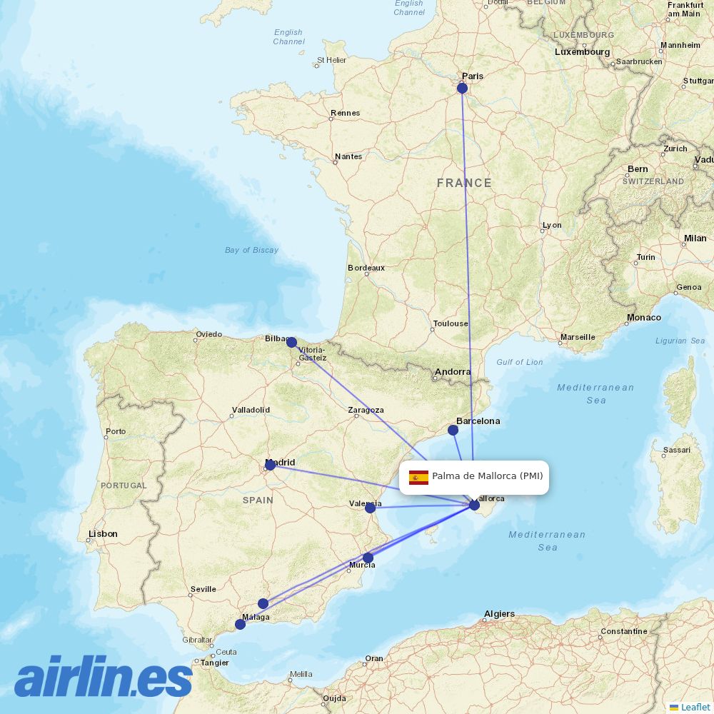 Air Europa at PMI route map
