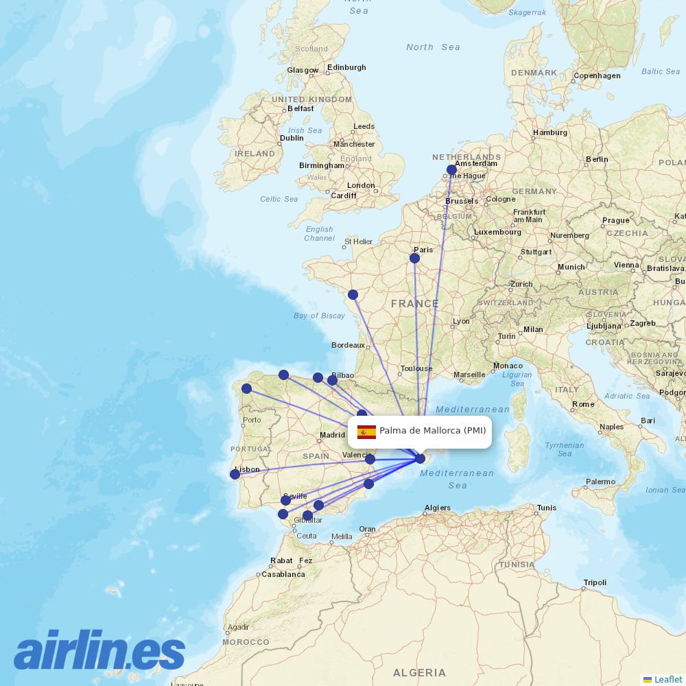 Vueling at PMI route map