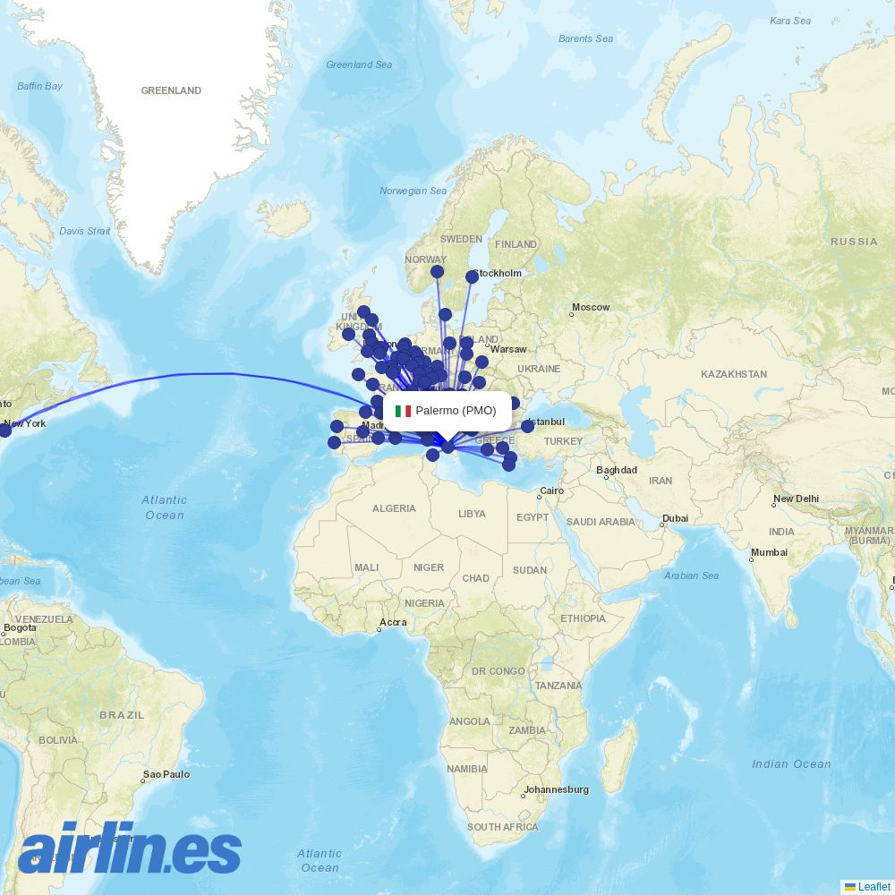 AeroItalia at PMO route map