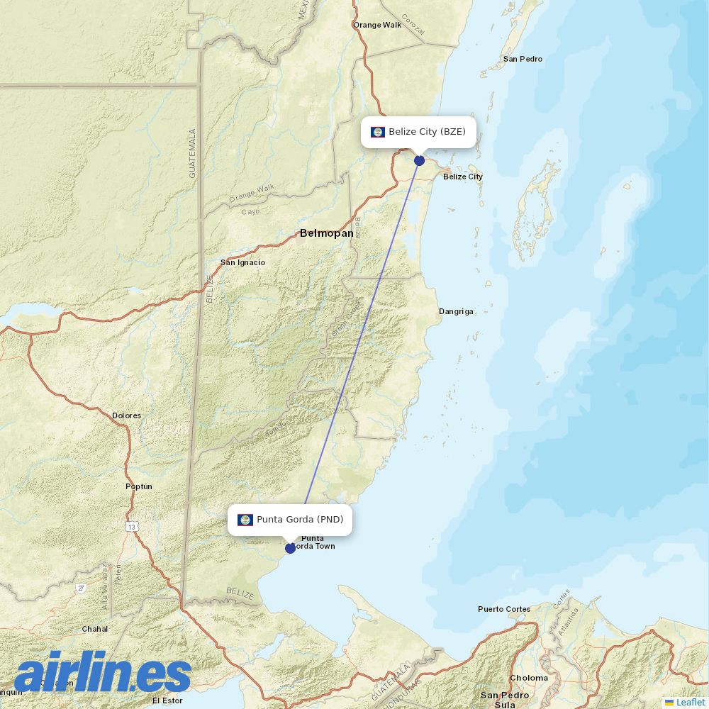 Tropic Air at PND route map