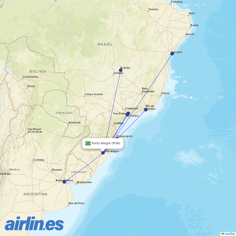 Gol at POA route map