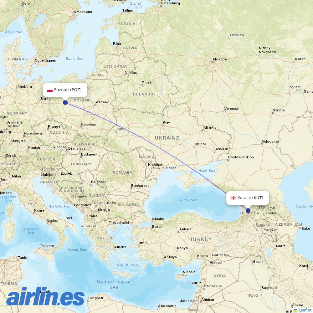 Wizz Air from Lawica destination map