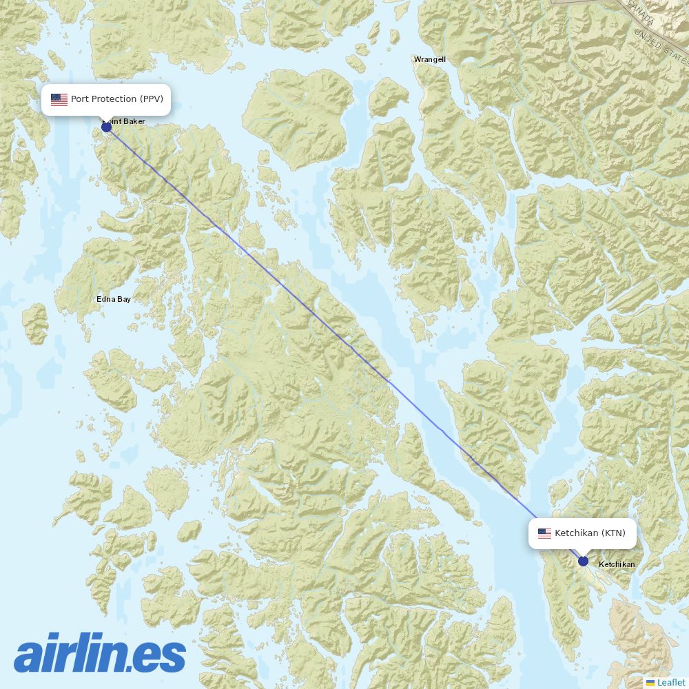 Safe Air Company from Port Protection destination map