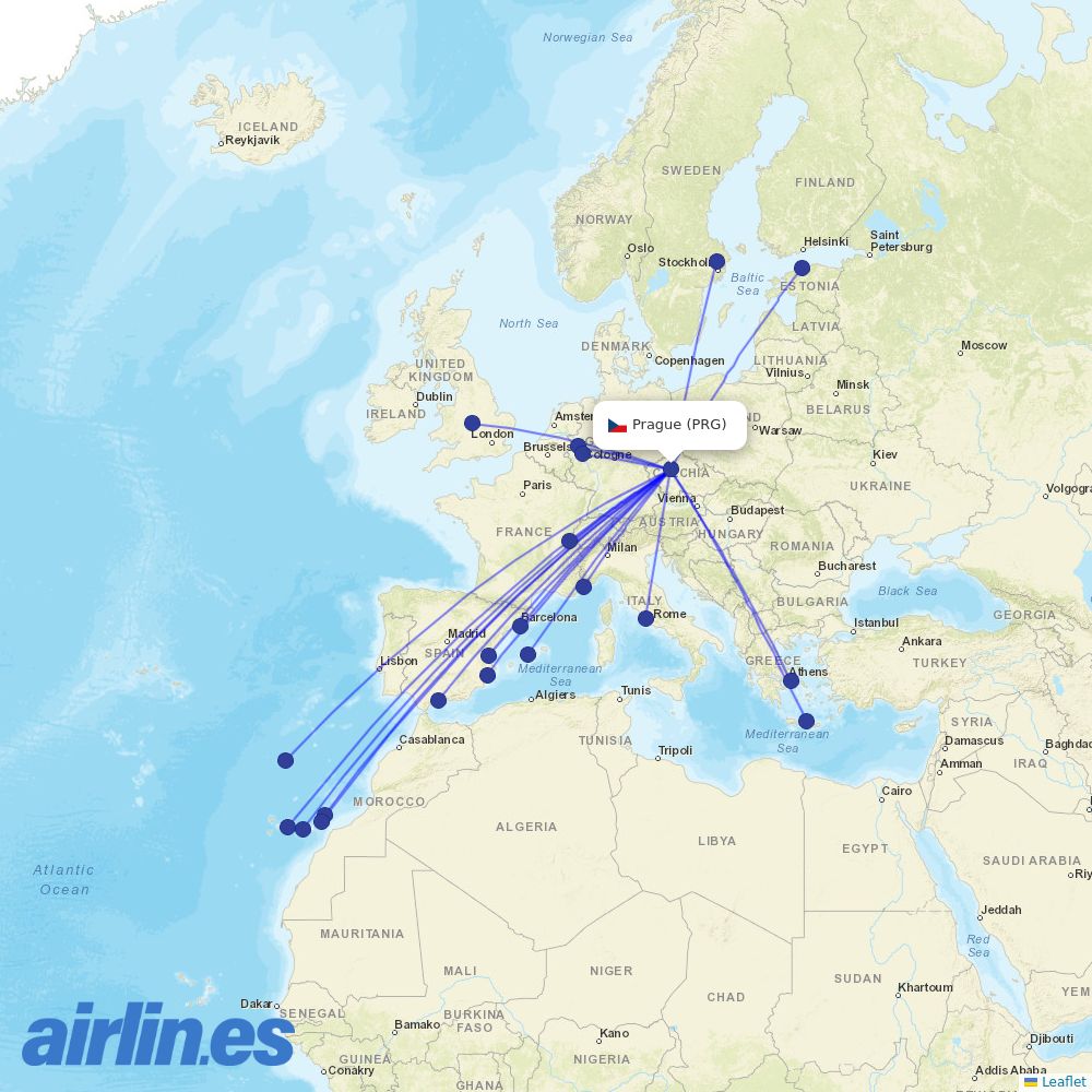 Eurowings from Václav Havel Airport Prague destination map