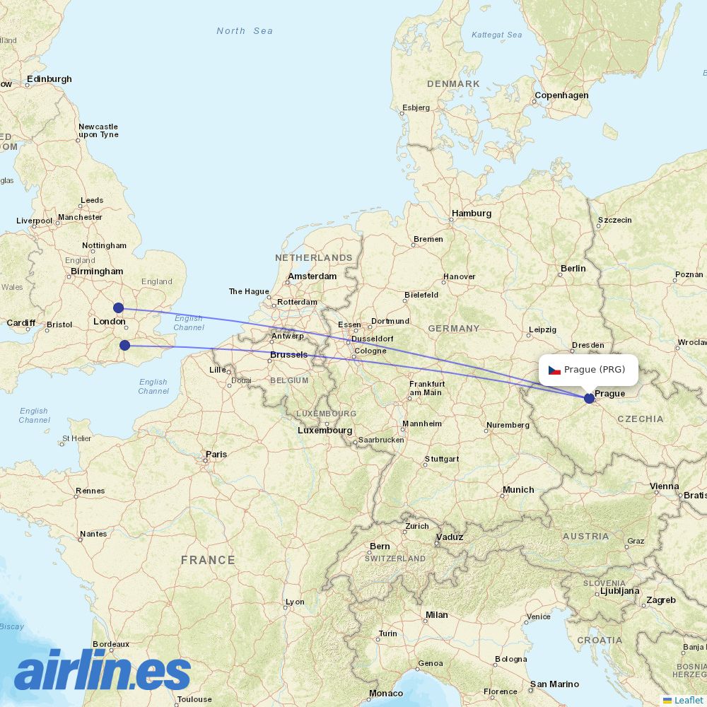 Wizz Air UK at PRG route map