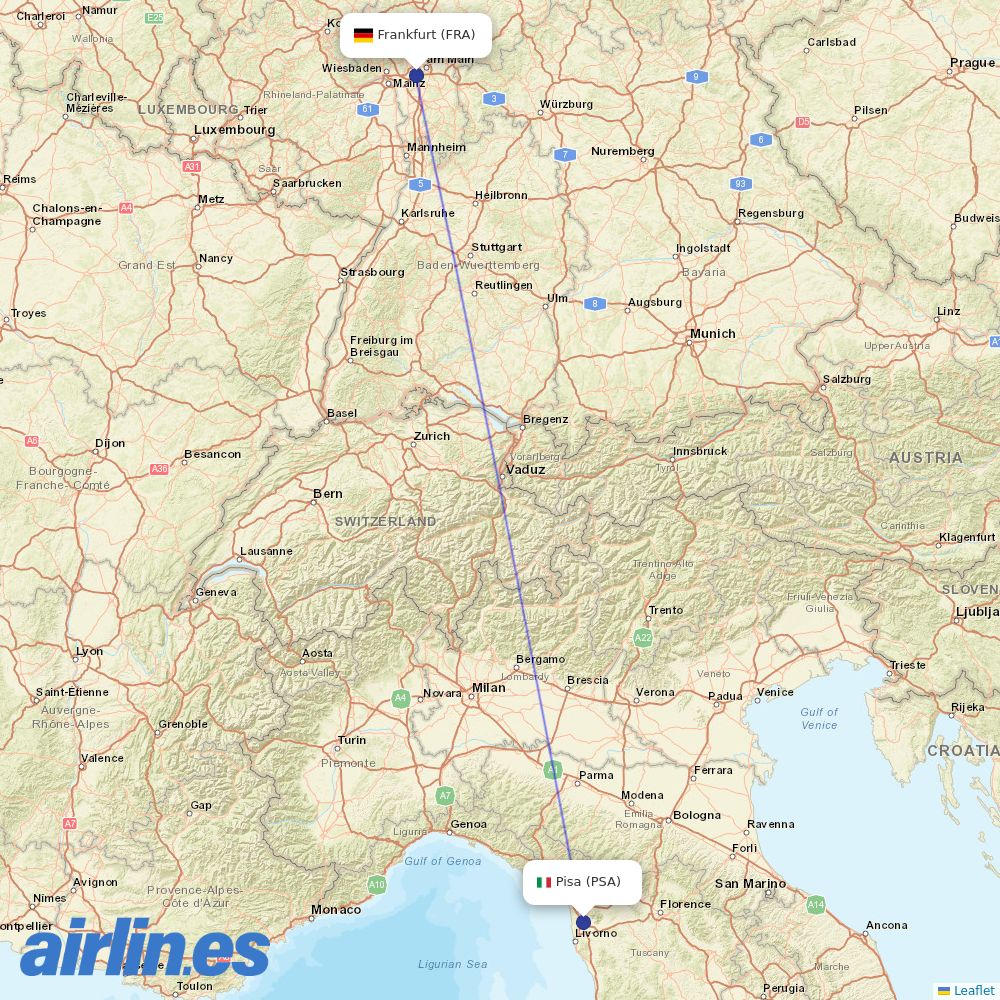 Air Dolomiti at PSA route map