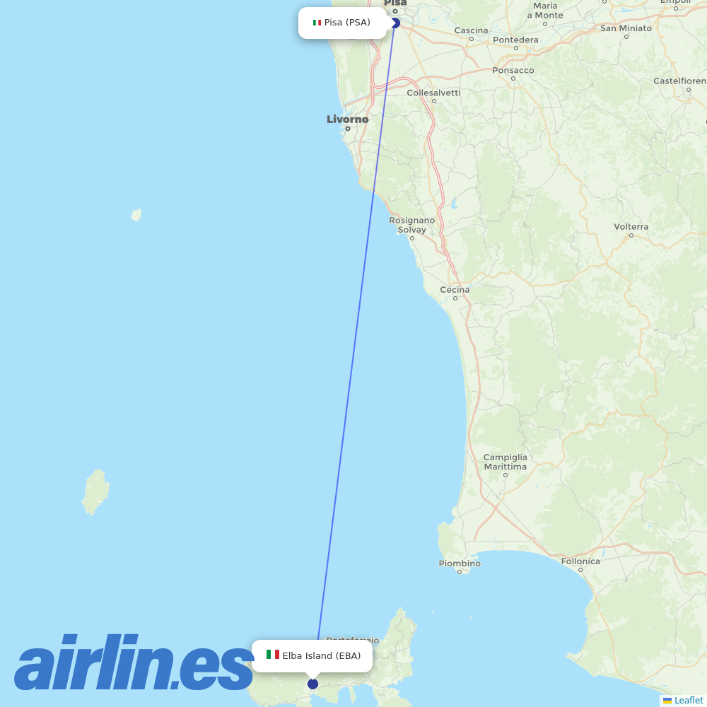 FlexFlight from Pisa International Airport destination map