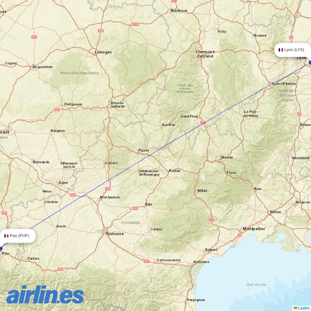 Twin Jet at PUF route map
