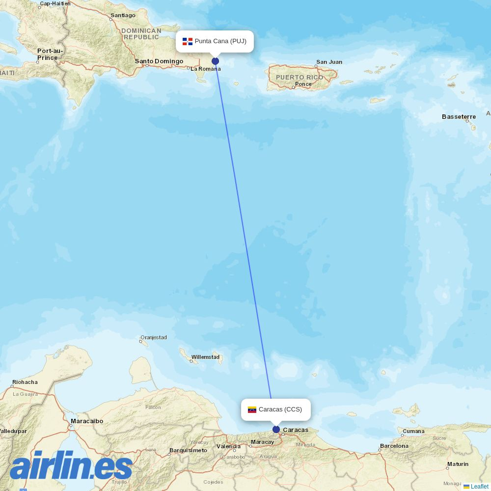 Rutaca Airlines at PUJ route map