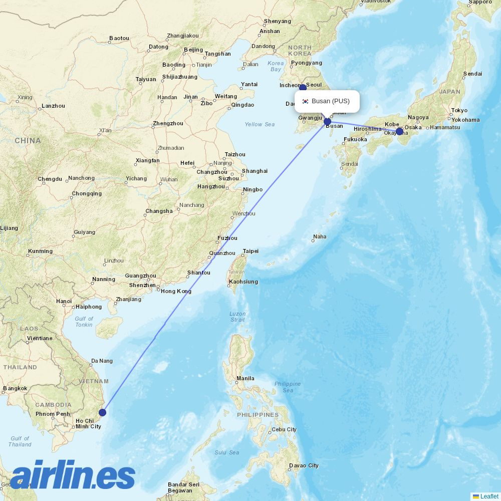 T´Way Air at PUS route map