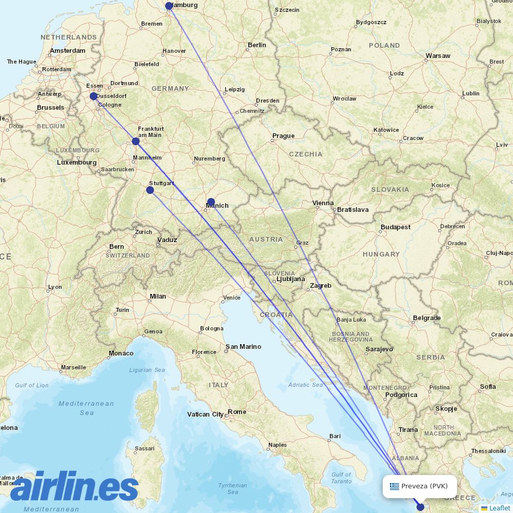 Condor from Aktio destination map