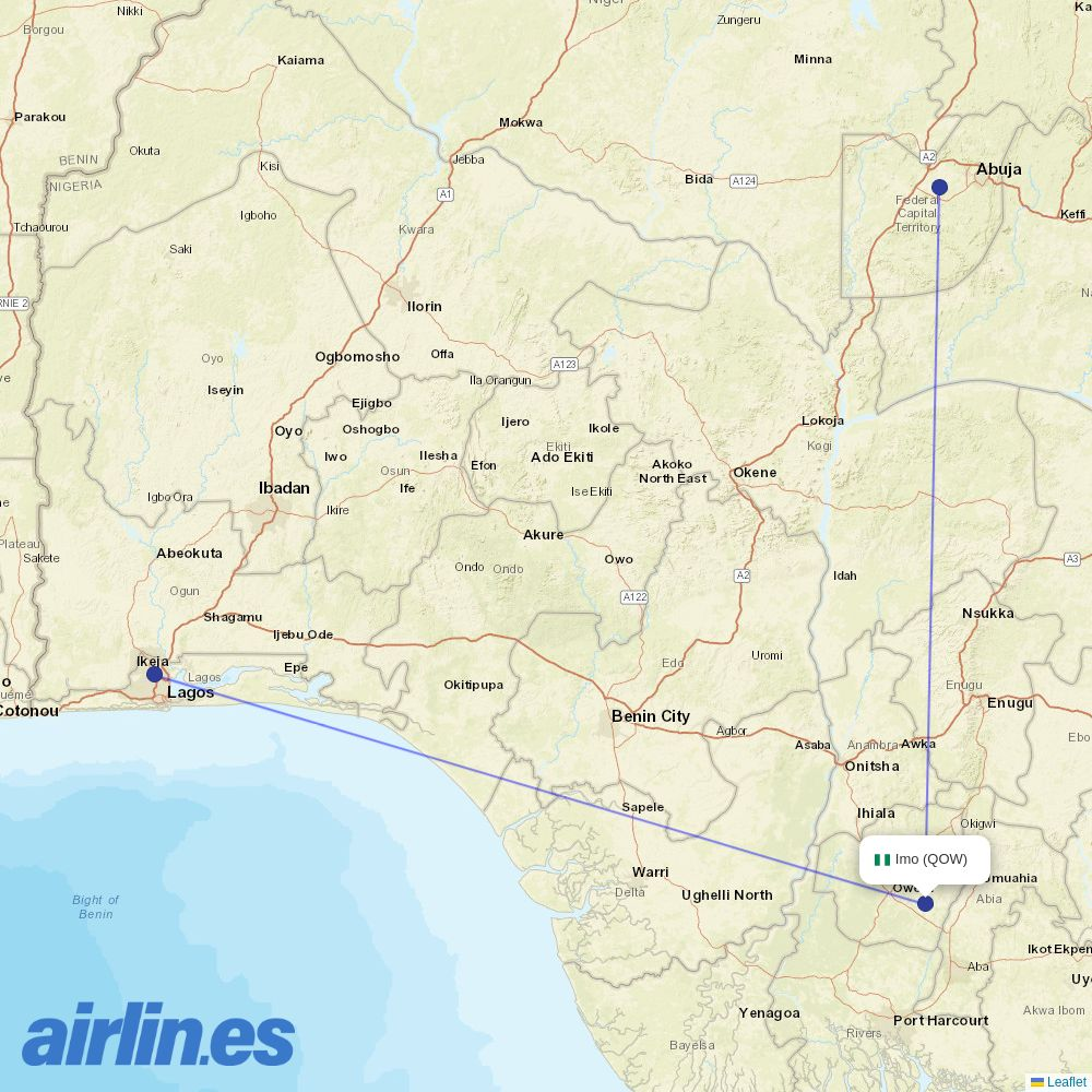 Air Peace at QOW route map