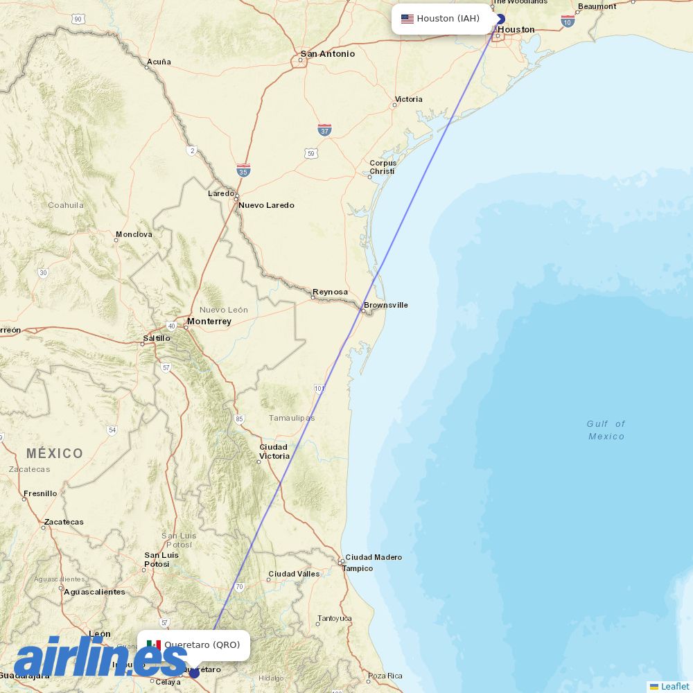 United Airlines from Ingeniero F Espinoza Gutierrez International destination map