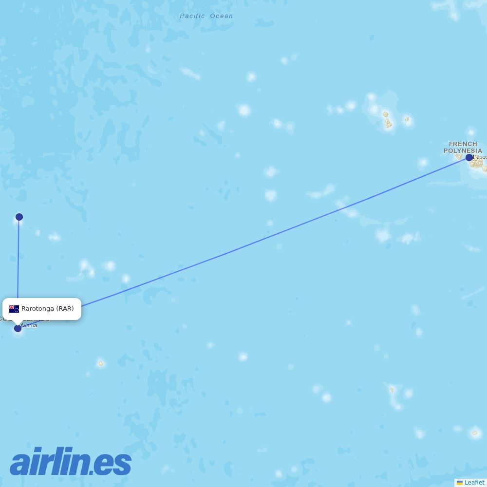 Air Rarotonga from Rarotonga International destination map